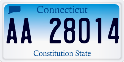 CT license plate AA28014