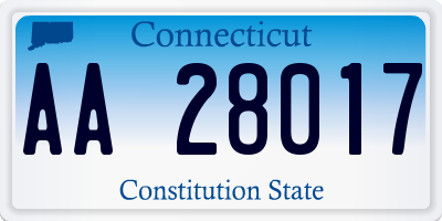 CT license plate AA28017