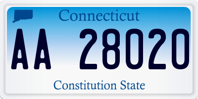 CT license plate AA28020