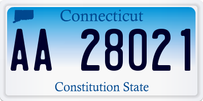 CT license plate AA28021