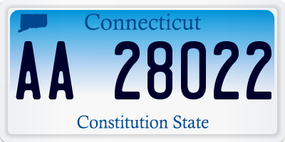 CT license plate AA28022