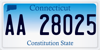 CT license plate AA28025