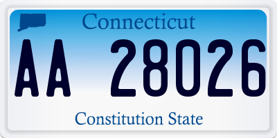 CT license plate AA28026