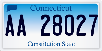 CT license plate AA28027