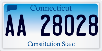 CT license plate AA28028