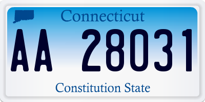 CT license plate AA28031