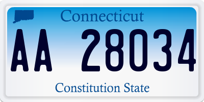 CT license plate AA28034