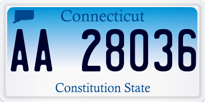 CT license plate AA28036