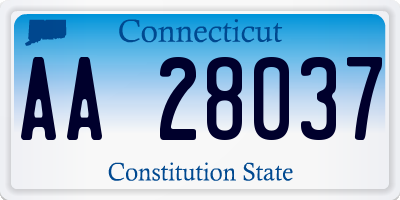 CT license plate AA28037