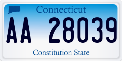 CT license plate AA28039