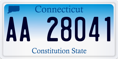 CT license plate AA28041