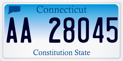 CT license plate AA28045