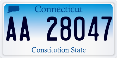 CT license plate AA28047