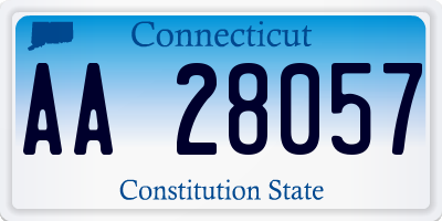 CT license plate AA28057