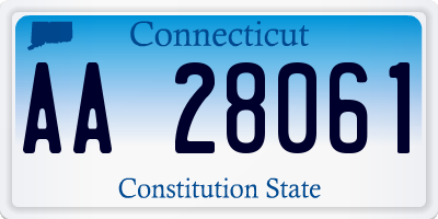 CT license plate AA28061