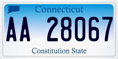 CT license plate AA28067