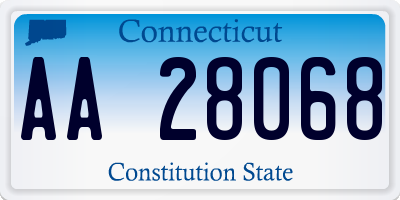 CT license plate AA28068