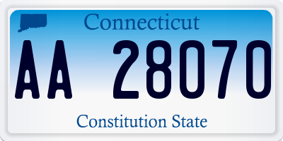 CT license plate AA28070