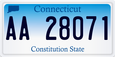 CT license plate AA28071