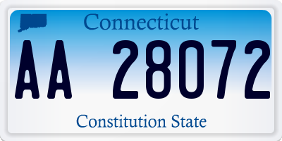 CT license plate AA28072