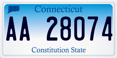 CT license plate AA28074