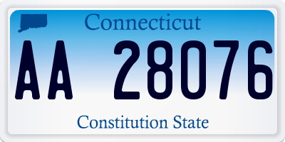 CT license plate AA28076