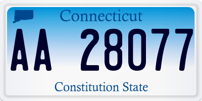 CT license plate AA28077