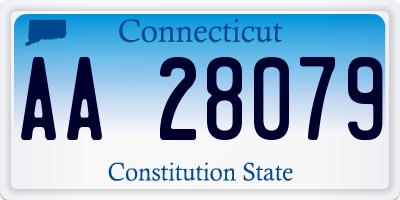 CT license plate AA28079