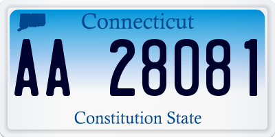 CT license plate AA28081