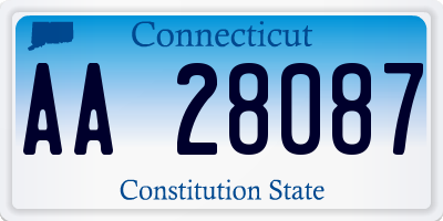 CT license plate AA28087