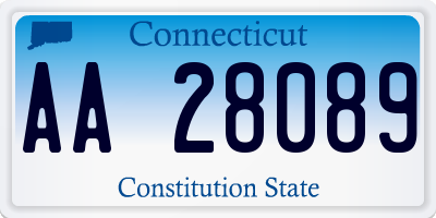 CT license plate AA28089