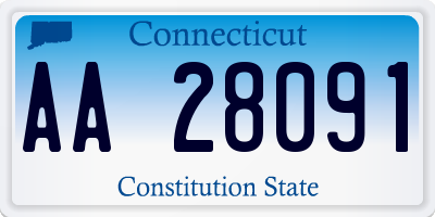 CT license plate AA28091