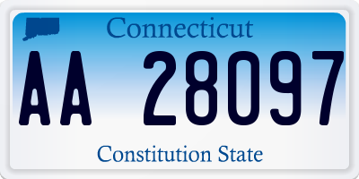 CT license plate AA28097