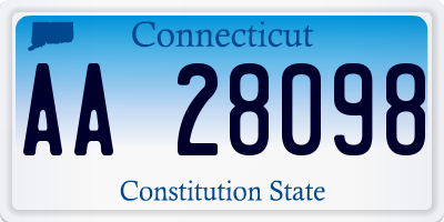 CT license plate AA28098