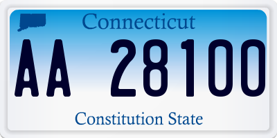 CT license plate AA28100