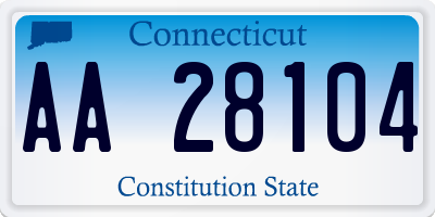 CT license plate AA28104