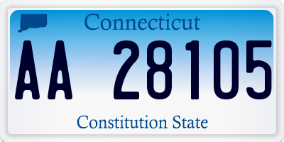 CT license plate AA28105