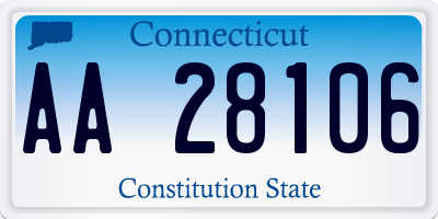 CT license plate AA28106