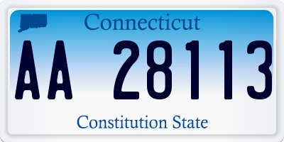 CT license plate AA28113