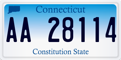 CT license plate AA28114