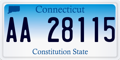 CT license plate AA28115