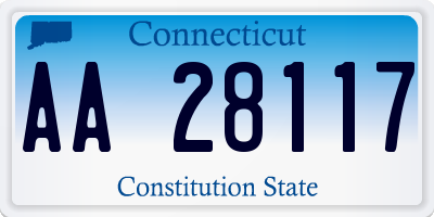 CT license plate AA28117