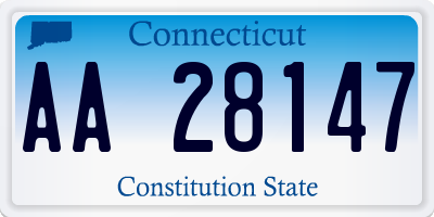 CT license plate AA28147