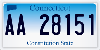 CT license plate AA28151