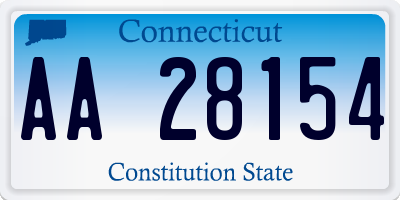 CT license plate AA28154