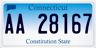 CT license plate AA28167