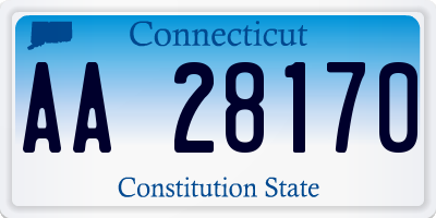 CT license plate AA28170