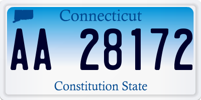 CT license plate AA28172