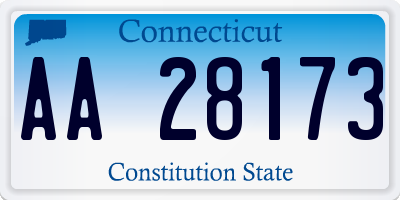 CT license plate AA28173