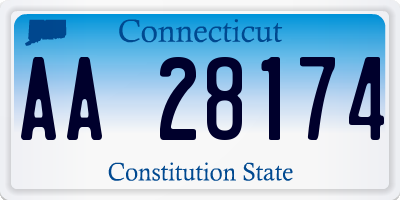 CT license plate AA28174